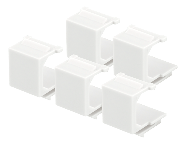 Blank cover for Keystone ports, 5-pack, white