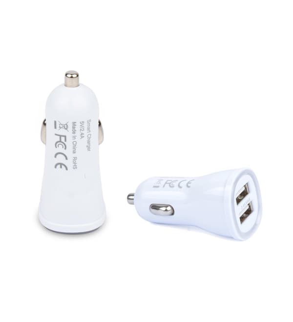 Billader 5V / 2.4A Dual USB med LED