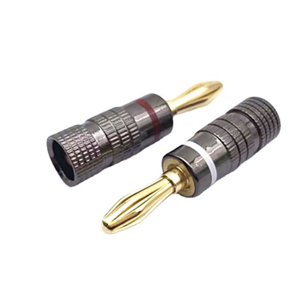 4mm Guldpläterad Banankontakt 4-pack