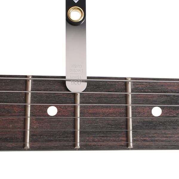 Gitarr Mätverktyg Set: Hals Relief Radius Mätare + Stränghöjds Linjal kompatibelt med Elgitarr Akustisk Gitarr