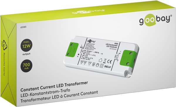 LED-konstantströmtransformator 700 mA, 12 W, superplatt