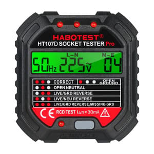 Sokkeltester med digitalt display Habotest HT107D