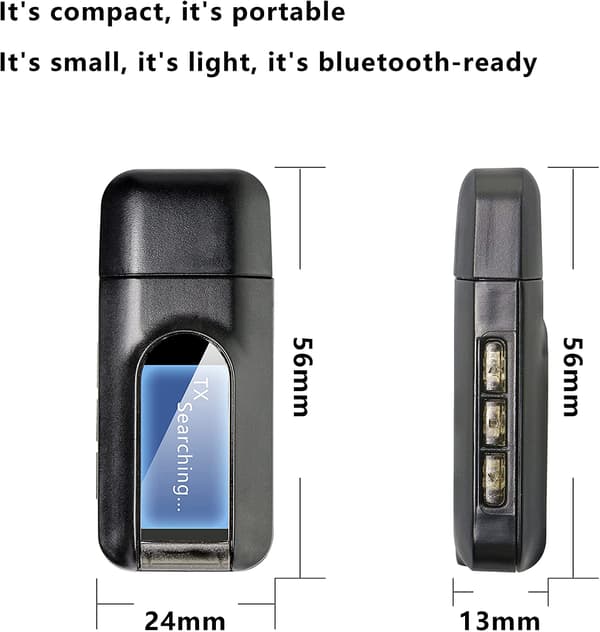 Sender og mottaker av lyd, Bluetooth 5.0 Black