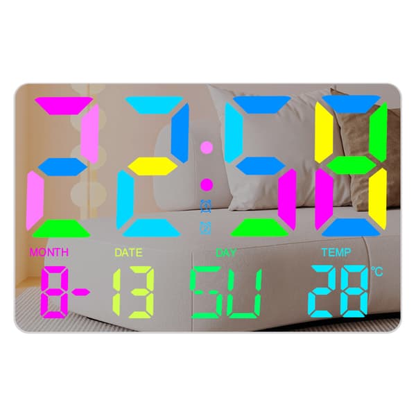 Digitalt ur med RGB LED display Black