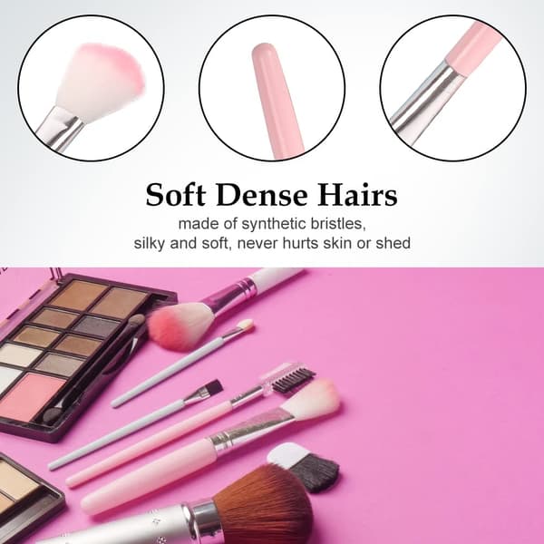 Sminkborstar Set med 5 make-up-borstar Pink