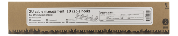 19" cable management, metal/plastic, 10 loops feedthrough