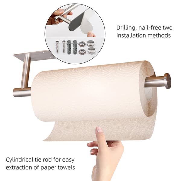Itsekiinnittyvä paperipyyhepidike keittiöön Silver