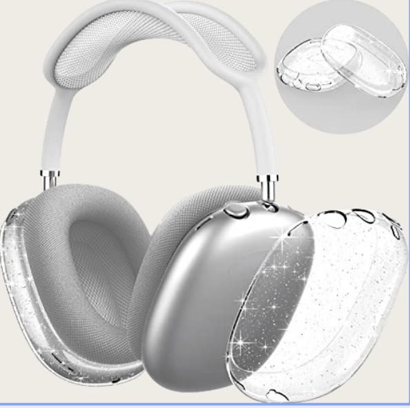 Läpinäkyvä kimalteleva TPU-kotelo AirPods Maxille