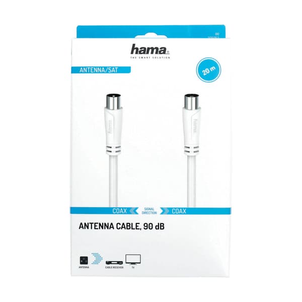 Antennkabel 90dB 20,0m Vit