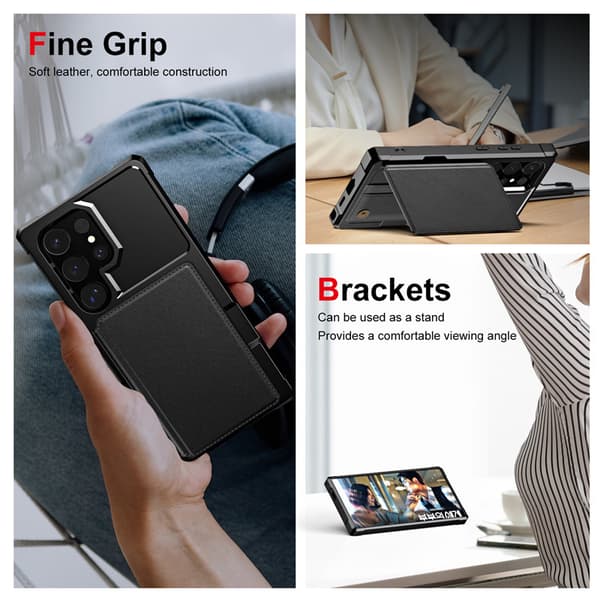 Elegant sort etui til Samsung S24 Plus: Beskyttelse og stil
