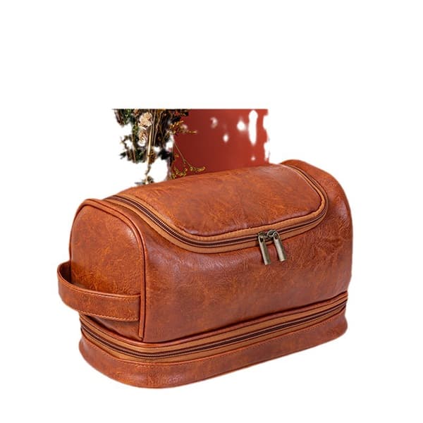 Toalettmappe av Premium Kvalitet for Menn Brown