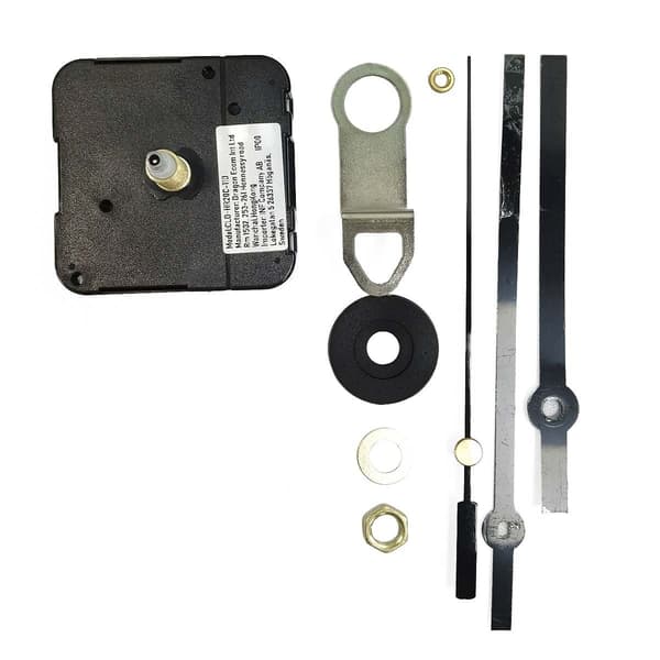 High Torque I Shaft Clock Movement with Hands - Black