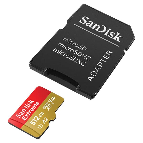 MicroSDXC Extreme 512GB 190MB/s A2 C10 V30