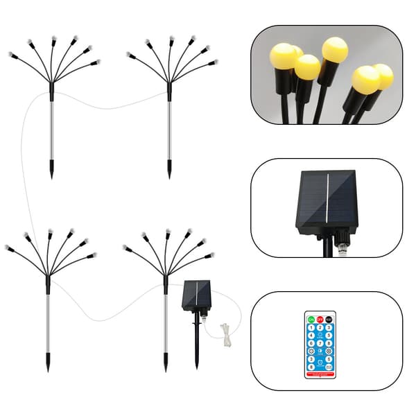 10 Soldrivna LED Eldflugelampor, 4-Pack WarmWhite