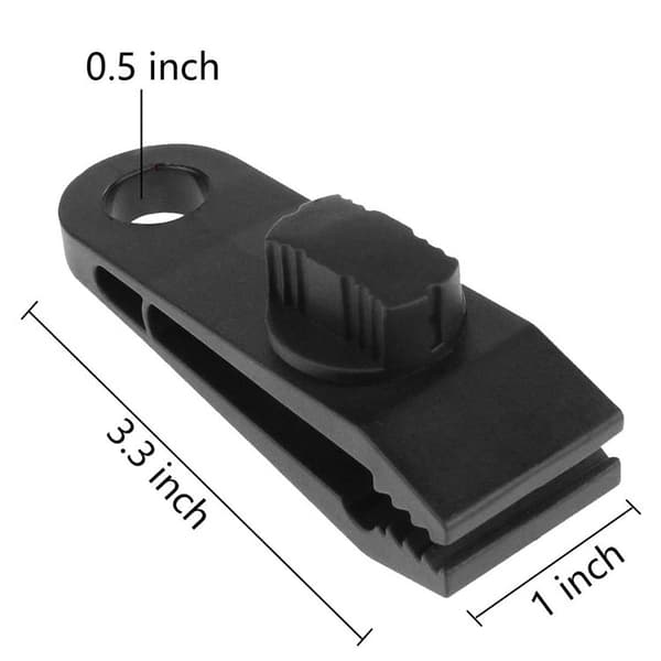 Markiseklemsett: 10 teltklemmer + 10 elastiske tau + 10 D-ringer