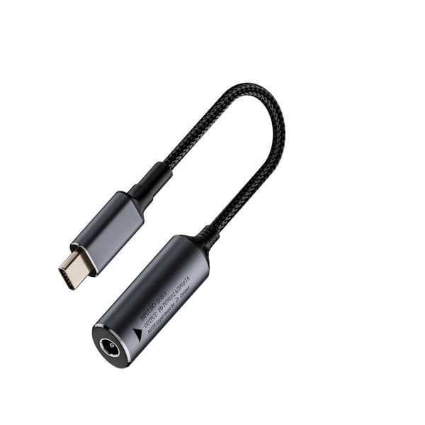 5.5x2.1mm hun til USB-C han 140W kort kabeladapter - Strømforsyning til bærbare computere og mere