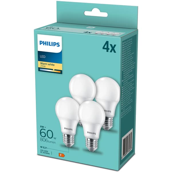 4-pak LED E27 Normal Frost 60W 806lm