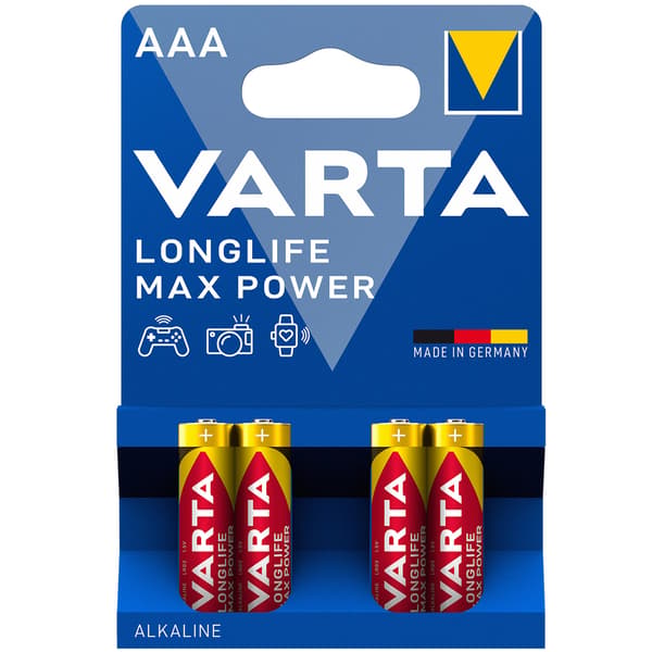 Longlife Max Power AAA / LR03-batterier, 4-pakning