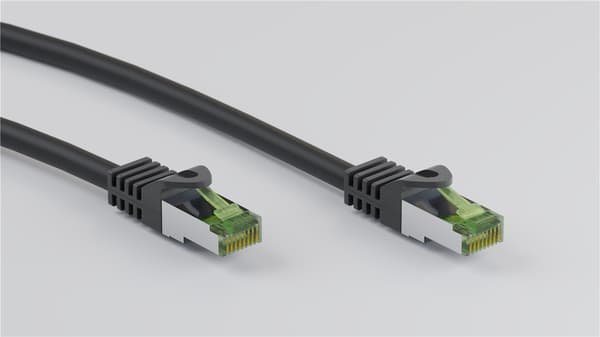 GHMT-sertifisert CAT 8.1 patchkabel, S/FTP (PiMF), svart