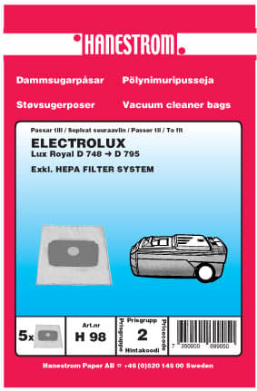 Dammsugarpåsar ELECTROLUX D748-795