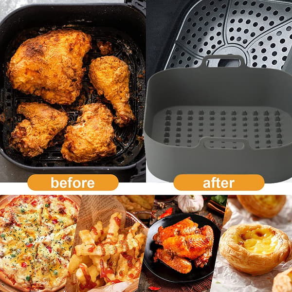 Silikonskål til Air Fryer Grey 20 cm