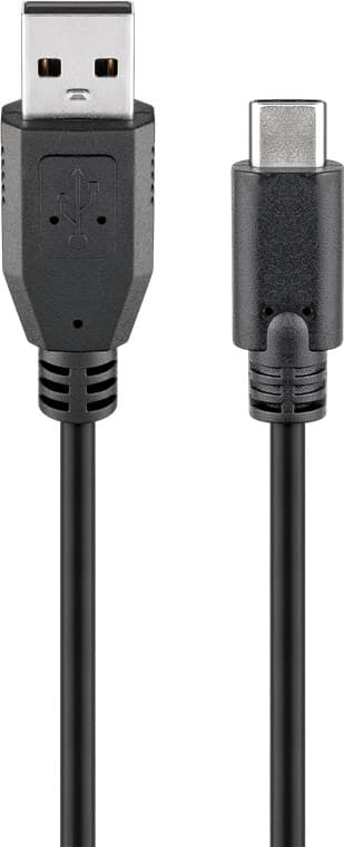 USB-C™ till USB-A-kabel, 0,5 m, svart