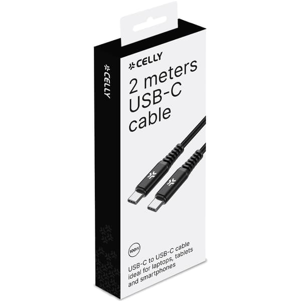 USB-C til USB-C-kabel 100 W 2 m svart