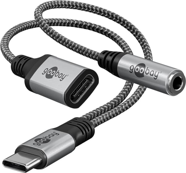Adapteri USB-C™ - USB-C™ ja 3,5 mm:n AUX-liitäntä