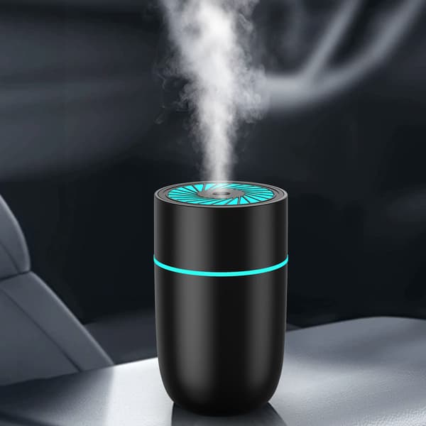 WT-009 Bil Luftfukter: USB Mini Stille Fargerikt Lys Black