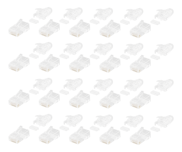 RJ45 connector for slim patch cable, Cat6a, 28AWG, 20pcs