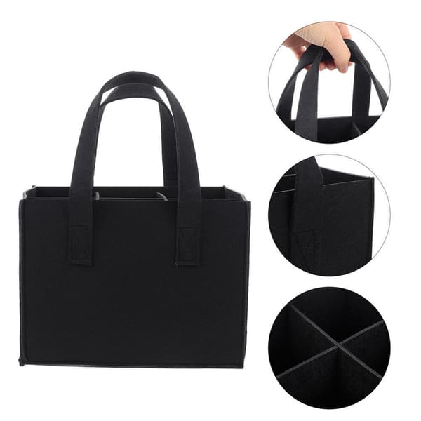 Flaskväska för 6 Flaskor - Filt Black