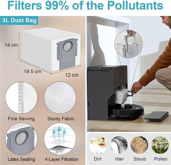Tillbehörssats för Premium Roborock S8 MaxV/Max Ultra