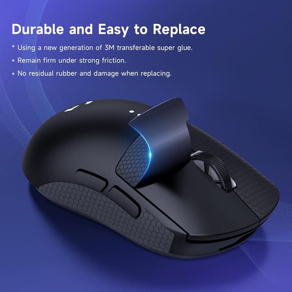 Forbedrede Grip Mouse Stickers til Logitech G604 - Sort