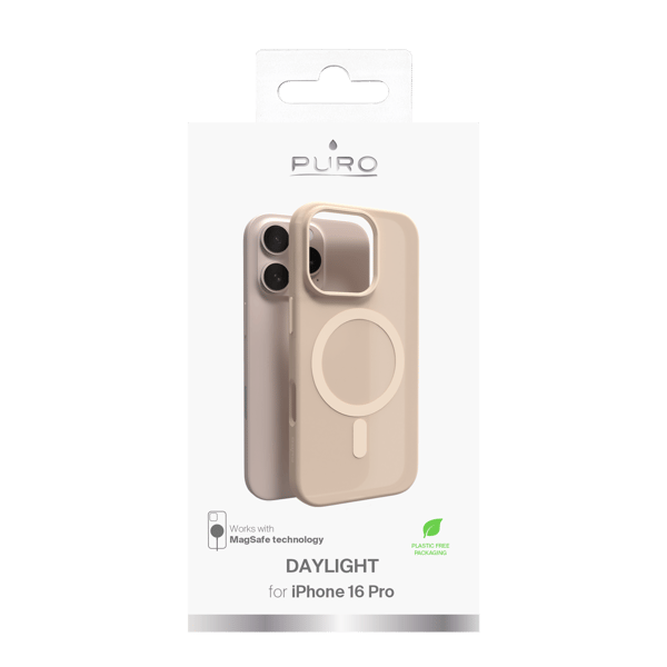 iPhone 16 Pro silikonecover DAYLIGHT, halvtransparent, beige