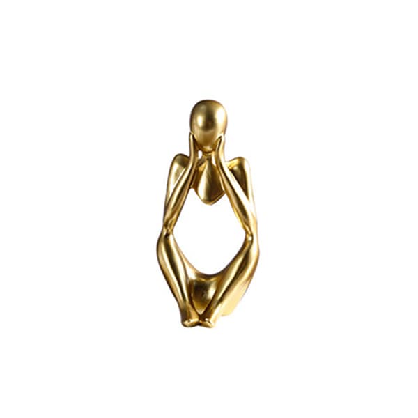 Abstrakt tenkerfigur - Resin interiørdekorasjon Gold