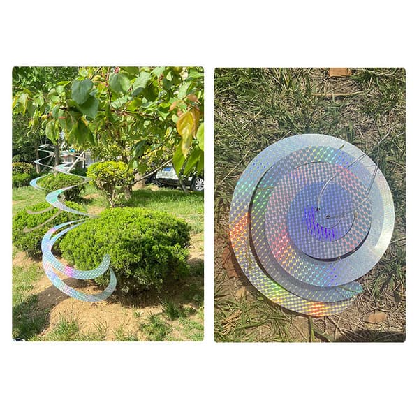 Fugleskremsler - Reflekterende spiraler Silver