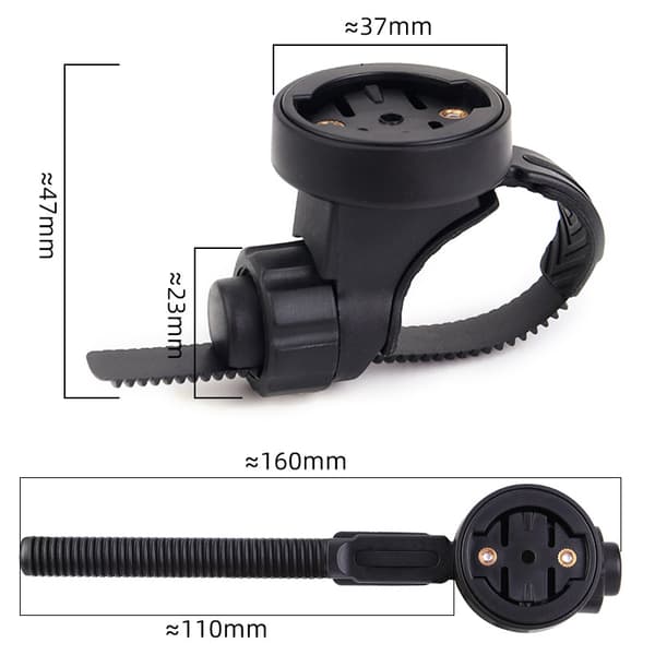Cykelcomputerholder til Garmin, Wahoo, Bryton - Sort