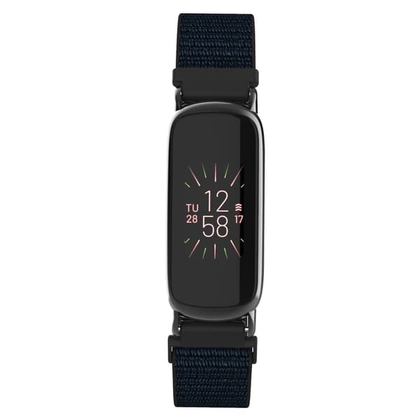 Justerbart Sportarmband i Nylon Loop Kompatibelt med Fitbit Luxe Black
