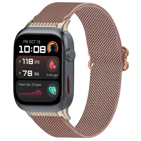 Huawei Watch D2 Nylon Elastisk Bånd: Justerbar & Vevd Stropp PinkGold