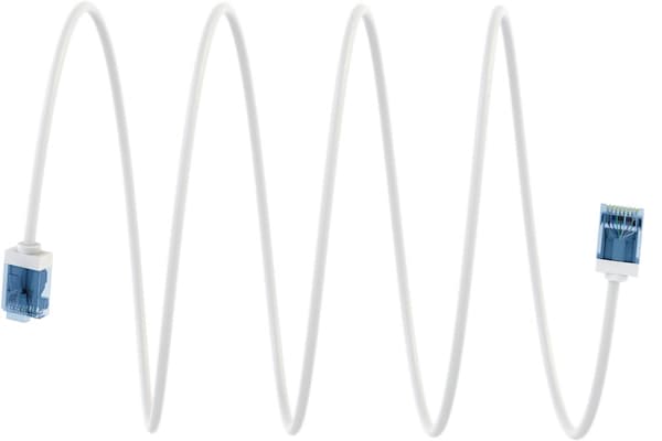 Ultrafleksibel patchkabel CAT 6A, slank, U/UTP, hvit