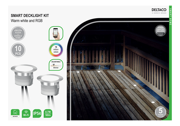 Smart Home, decklight kit, warm white light and RGB, silver
