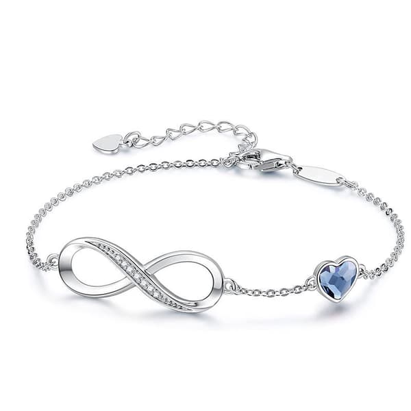 Infinity armbånd med hjerte Silver