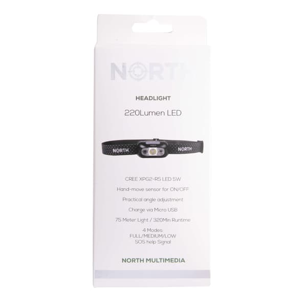 Otsalamppu Cree-Led (Xpg2) Anturiohjaus Musta 75m