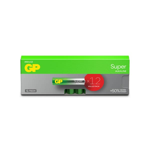 Batteri Super Alkaline AAA LR03 12-Pakning