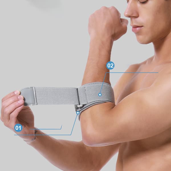 Albuebeskyttelse med nylon-velcrolukning Grey