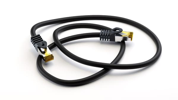RJ45 patchkabel S / FTP (PiMF), med råkabel CAT 7, svart
