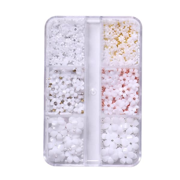 3D kukkakynsitaidekorut White