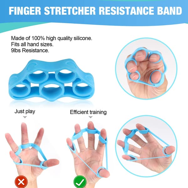 Handgrepps- och Fingertränare 5 delar Blue