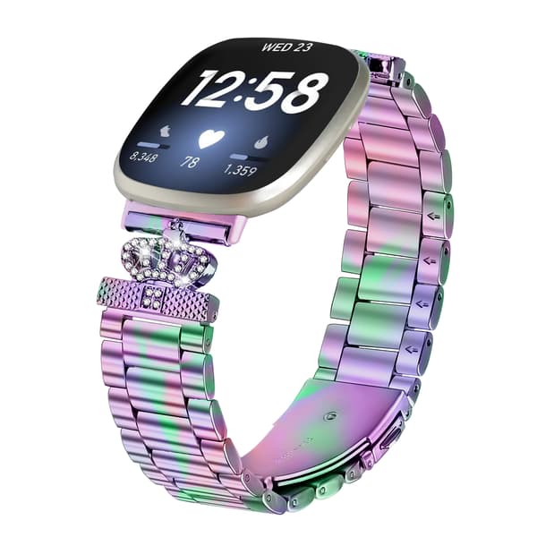 Funklende urrem med tre perler til Fitbit Versa 3/4/Sense 2