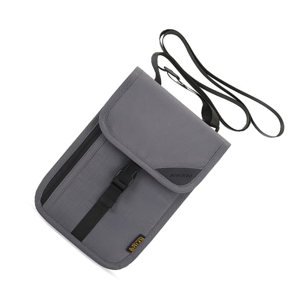 RFID-neck-pung rejsepasholder DarkGrey